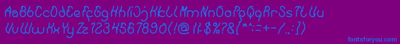 フォントKeep Quite and Simple – 紫色の背景に青い文字