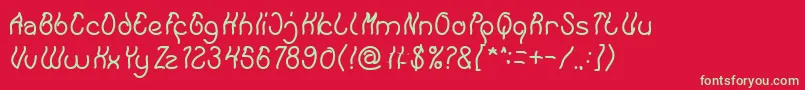 フォントKeep Quite and Simple – 赤い背景に緑の文字