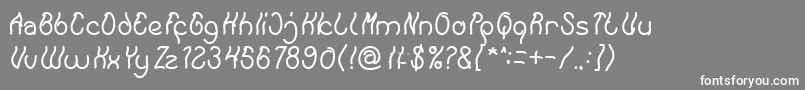 フォントKeep Quite and Simple – 灰色の背景に白い文字