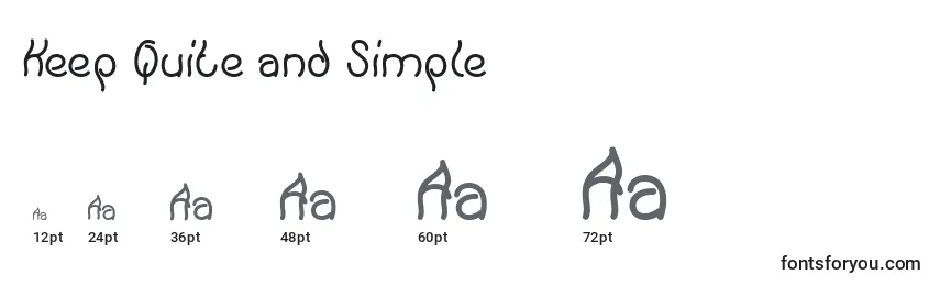 Größen der Schriftart Keep Quite and Simple