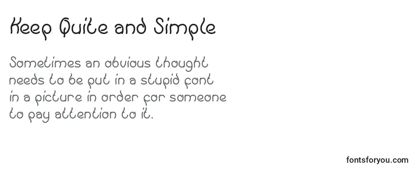Keep Quite and Simple Font