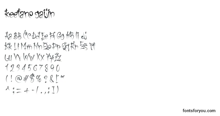 Schriftart Keetano gaijin – Alphabet, Zahlen, spezielle Symbole