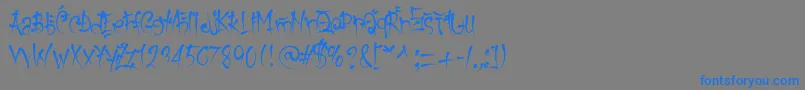 keetano gaijin-Schriftart – Blaue Schriften auf grauem Hintergrund