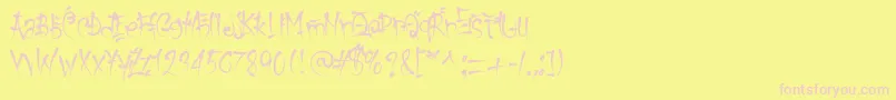 keetano gaijin-Schriftart – Rosa Schriften auf gelbem Hintergrund