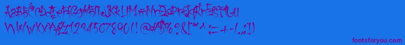 keetano gaijin Font – Purple Fonts on Blue Background