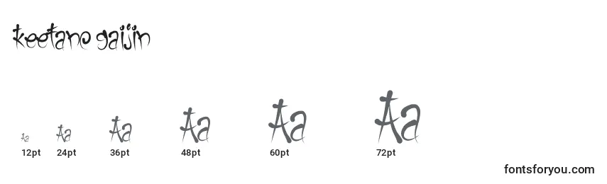 Размеры шрифта Keetano gaijin