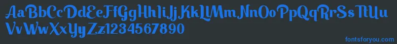 フォントKeilla – 黒い背景に青い文字