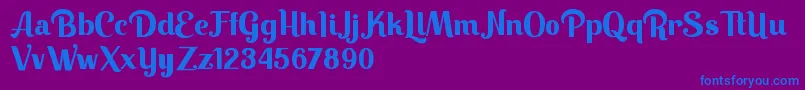 Keilla-Schriftart – Blaue Schriften auf violettem Hintergrund