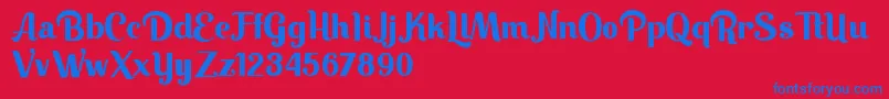 Шрифт Keilla – синие шрифты на красном фоне