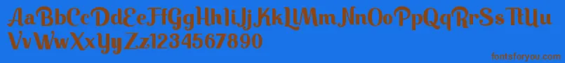 Czcionka Keilla – brązowe czcionki na niebieskim tle