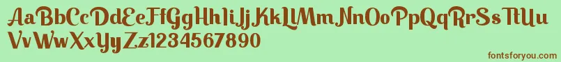フォントKeilla – 緑の背景に茶色のフォント