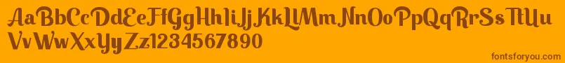 Keilla-Schriftart – Braune Schriften auf orangefarbenem Hintergrund