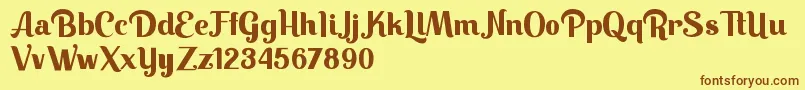 Шрифт Keilla – коричневые шрифты на жёлтом фоне