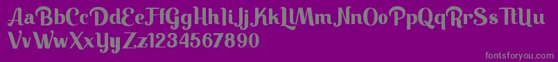 Keilla-fontti – harmaat kirjasimet violetilla taustalla
