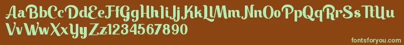 Keilla-Schriftart – Grüne Schriften auf braunem Hintergrund