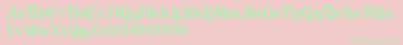 Keilla Font – Green Fonts on Pink Background