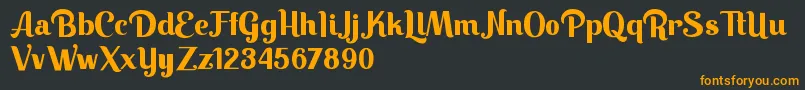Keilla-fontti – oranssit fontit mustalla taustalla