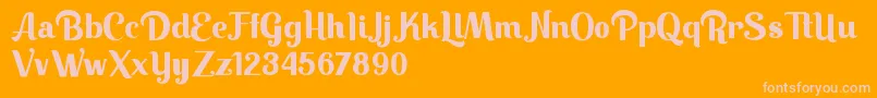 Keilla-Schriftart – Rosa Schriften auf orangefarbenem Hintergrund