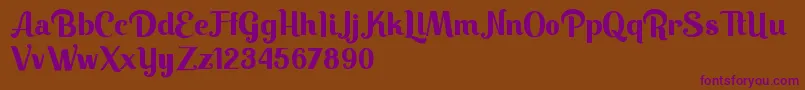 Keilla-fontti – violetit fontit ruskealla taustalla