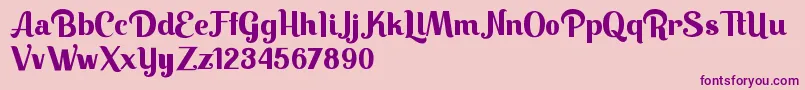 Keilla-fontti – violetit fontit vaaleanpunaisella taustalla