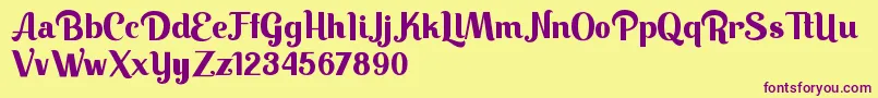 Keilla-fontti – violetit fontit keltaisella taustalla