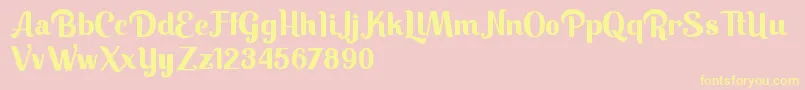 Шрифт Keilla – жёлтые шрифты на розовом фоне