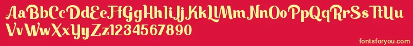 Шрифт Keilla – жёлтые шрифты на красном фоне