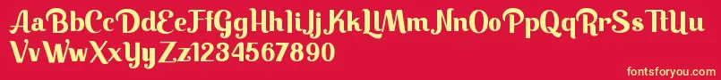 Keilla Font – Yellow Fonts on Red Background