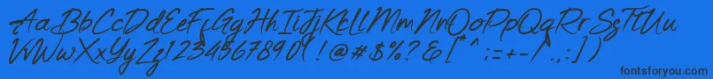 Keishue   PERSONAL USE Font – Black Fonts on Blue Background