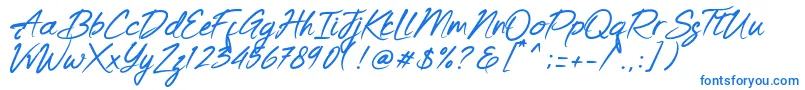 Keishue   PERSONAL USE Font – Blue Fonts on White Background