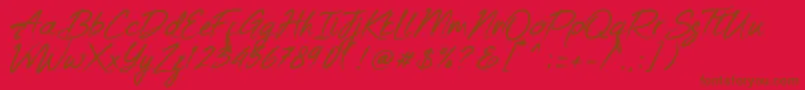 Keishue   PERSONAL USE Font – Brown Fonts on Red Background