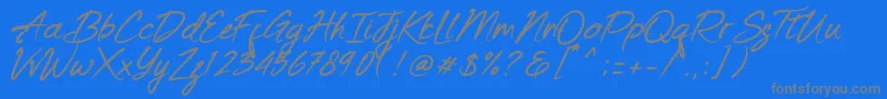 Keishue   PERSONAL USE Font – Gray Fonts on Blue Background