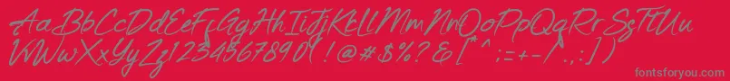 Keishue   PERSONAL USE Font – Gray Fonts on Red Background