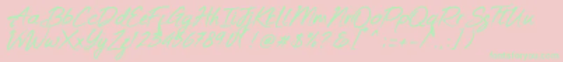 Keishue   PERSONAL USE Font – Green Fonts on Pink Background