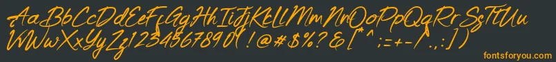 Keishue   PERSONAL USE Font – Orange Fonts on Black Background