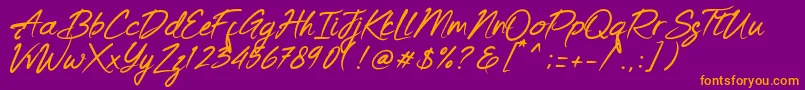 Keishue   PERSONAL USE Font – Orange Fonts on Purple Background