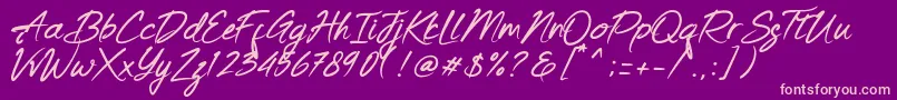 フォントKeishue   PERSONAL USE – 紫の背景にピンクのフォント