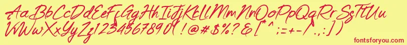 Keishue   PERSONAL USE Font – Red Fonts on Yellow Background