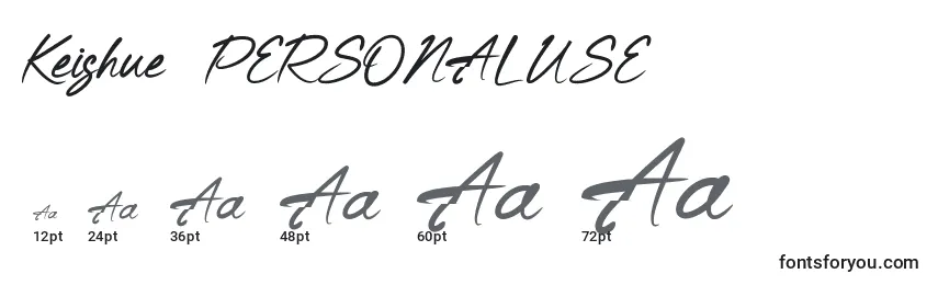 Keishue   PERSONAL USE Font Sizes