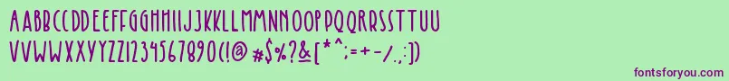 Keisya Font – Purple Fonts on Green Background