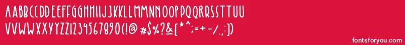Keisya Font – White Fonts on Red Background