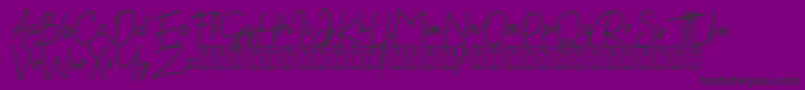 Шрифт Kekasih Font DEMO – чёрные шрифты на фиолетовом фоне