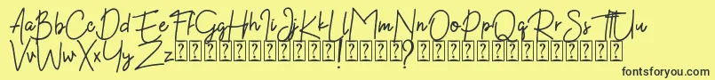 Kekasih Font DEMO-fontti – mustat fontit keltaisella taustalla