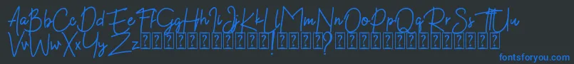 Шрифт Kekasih Font DEMO – синие шрифты на чёрном фоне