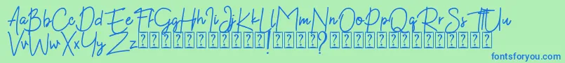 Kekasih Font DEMO Font – Blue Fonts on Green Background
