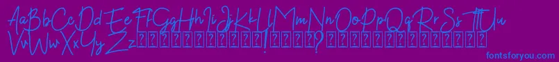 Шрифт Kekasih Font DEMO – синие шрифты на фиолетовом фоне