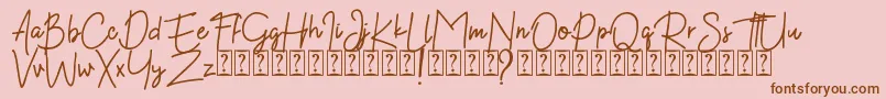 Czcionka Kekasih Font DEMO – brązowe czcionki na różowym tle