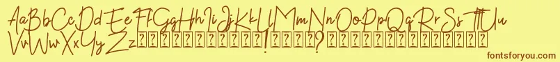 Kekasih Font DEMO-fontti – ruskeat fontit keltaisella taustalla
