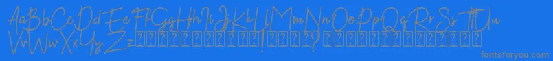Kekasih Font DEMO Font – Gray Fonts on Blue Background