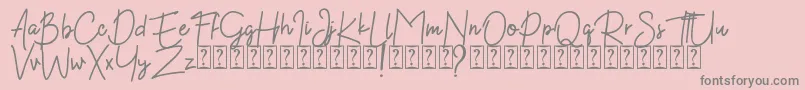 Kekasih Font DEMO-Schriftart – Graue Schriften auf rosa Hintergrund